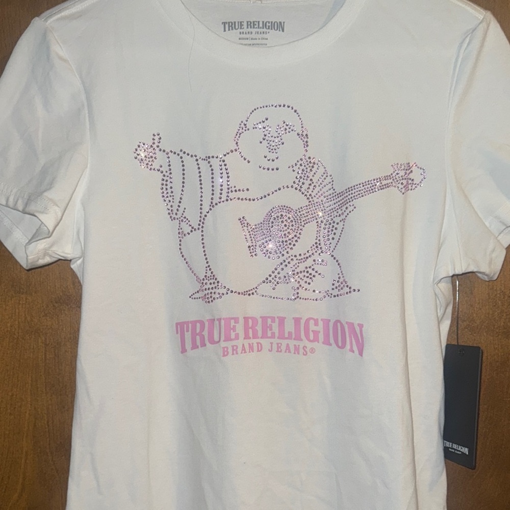 True Religion Crystal Buddha White T-Shirt